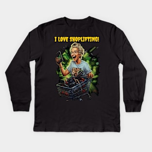 I love shoplifting Kids Long Sleeve T-Shirt